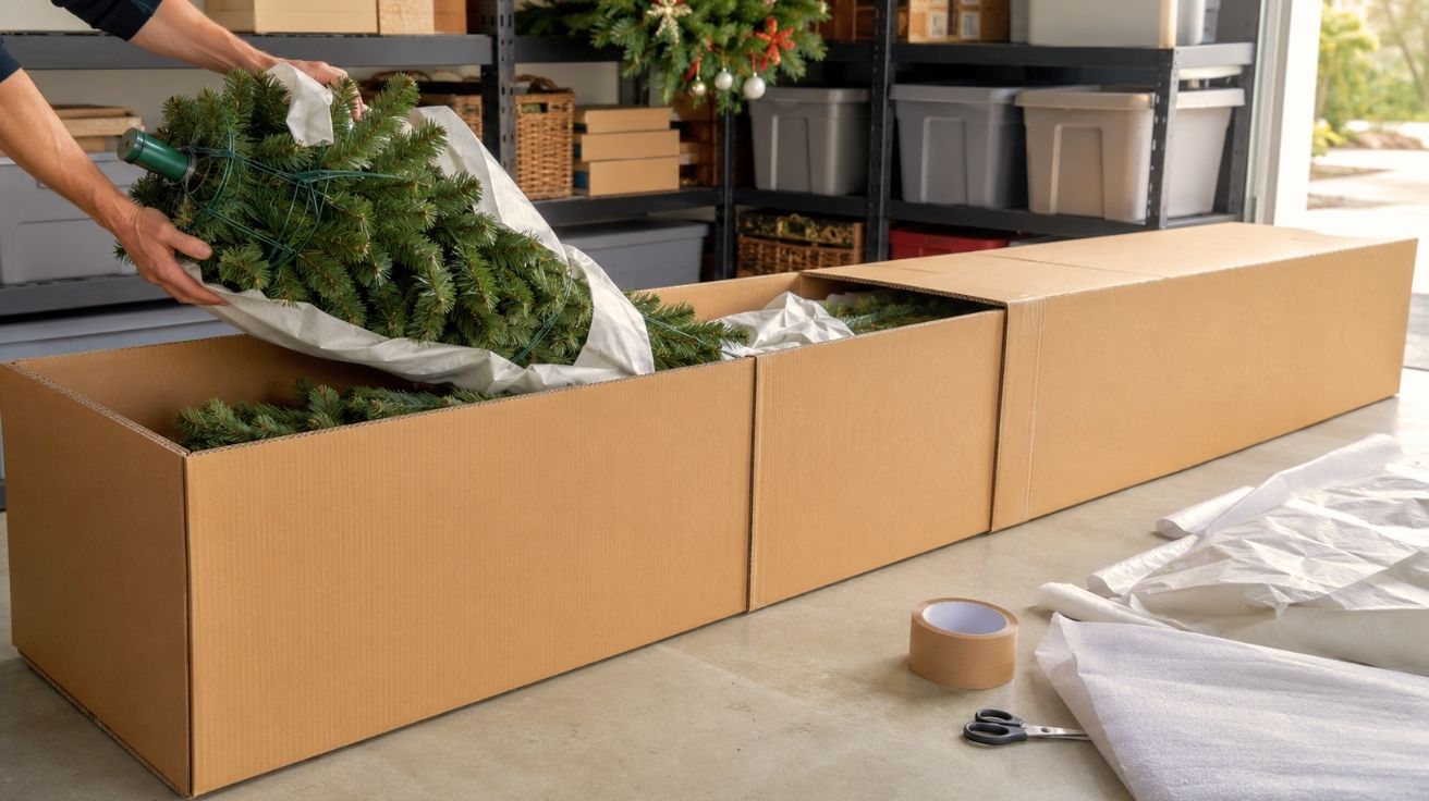 How to Store a 9-Foot Artificial Tree Without Destroying It The Case for Telescoping Cardboard Storage Boxes