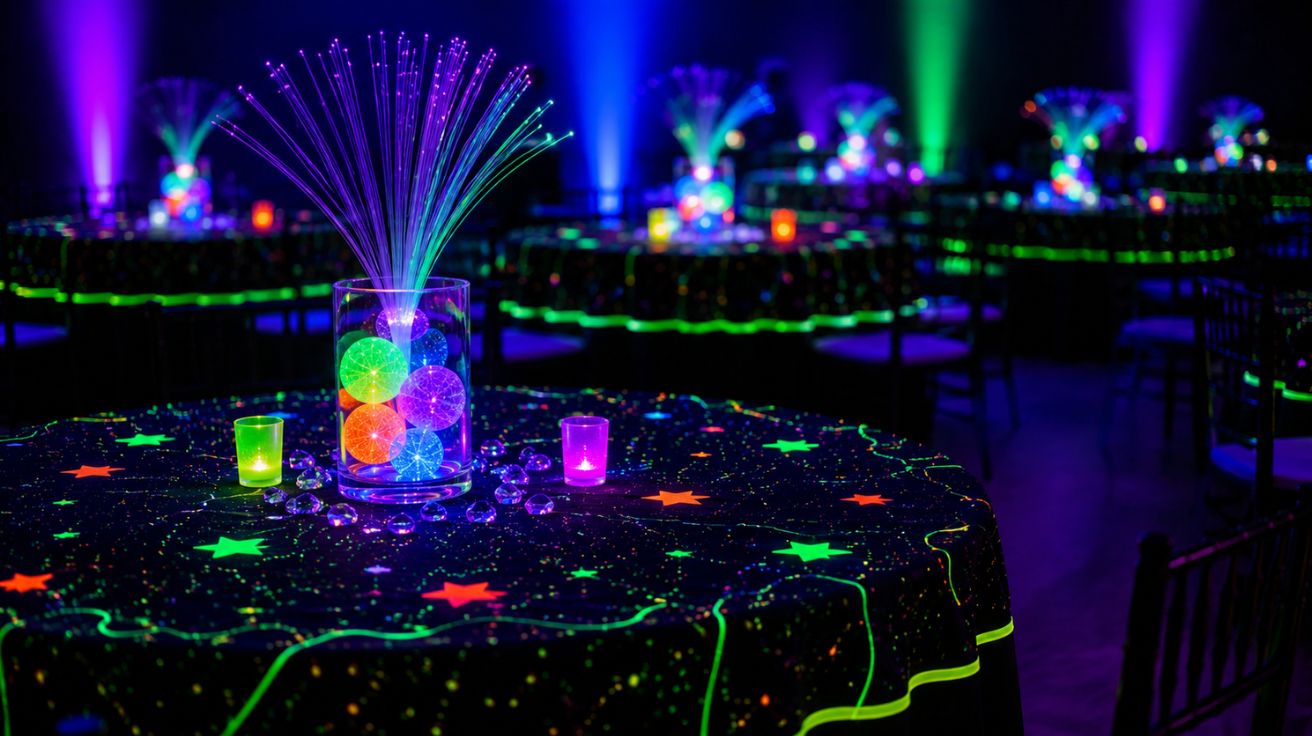 Glow-in-Dark Accent Wholesale Tablecloths for Themed Parties